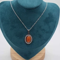COLLANA PIETRA OVALE ARANCIONE