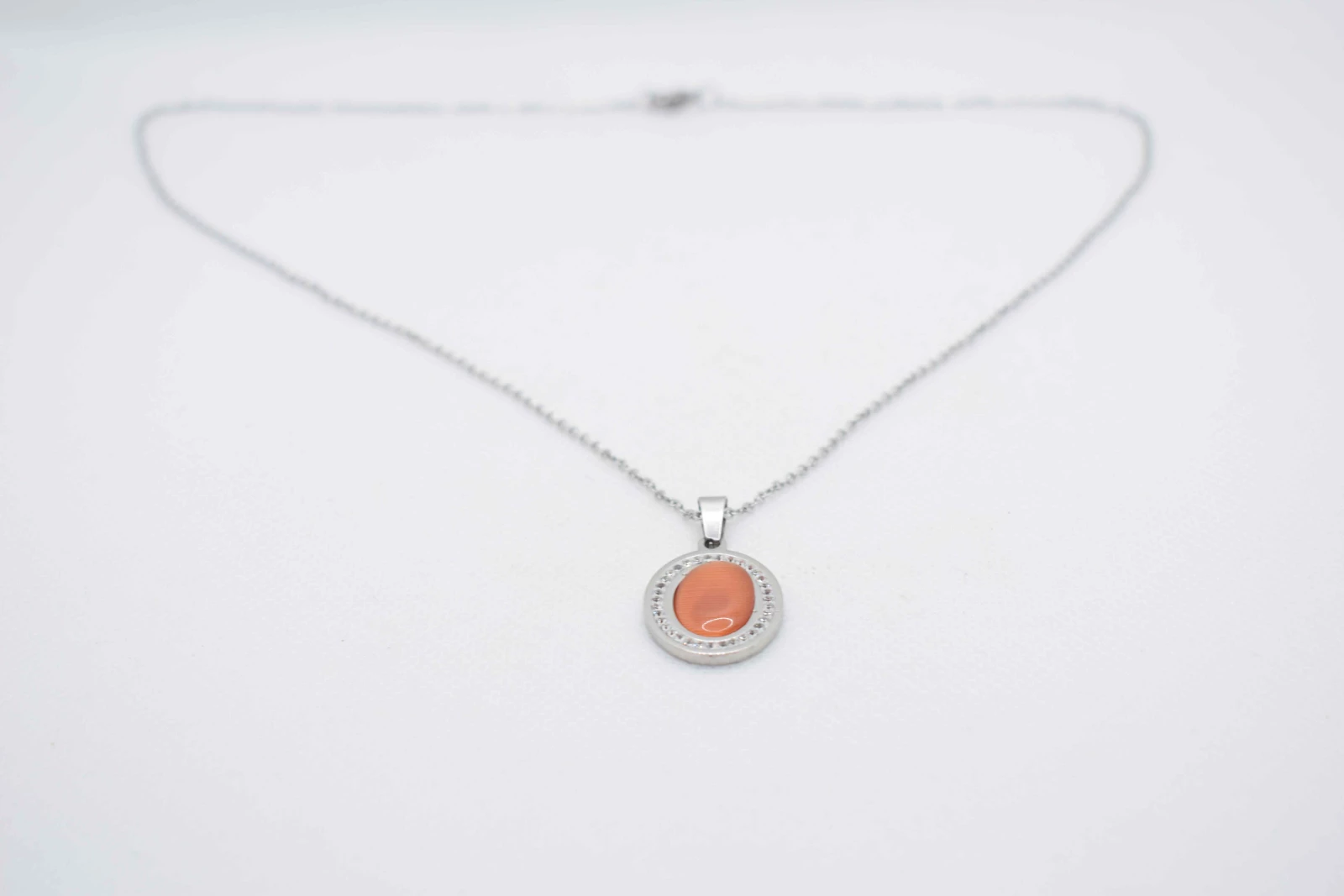 COLLANA PIETRA OVALE ARANCIONE