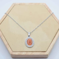 COLLANA PIETRA OVALE ARANCIONE