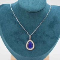 COLLANA PIETRA OVALE BLU