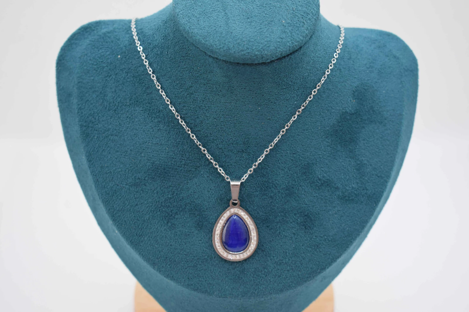 COLLANA PIETRA OVALE BLU