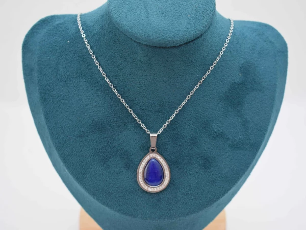 COLLANA PIETRA OVALE BLU