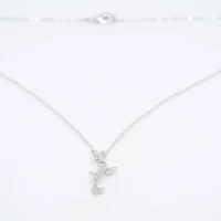 COLLANA FARFALLE STRASS ARGENTO