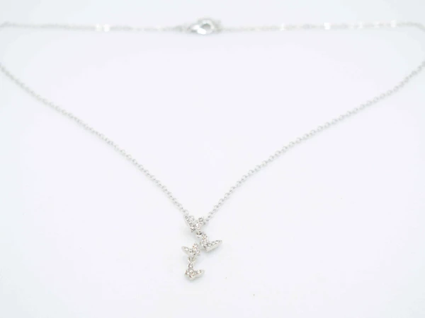 COLLANA FARFALLE STRASS ARGENTO