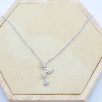 COLLANA FARFALLE STRASS ARGENTO