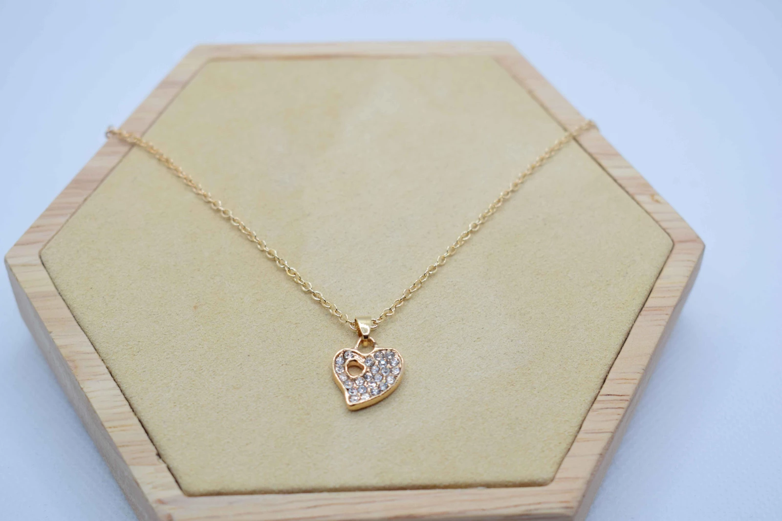 COLLANA CUORE STRASS ORO