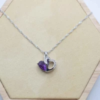 COLLANA DOPPIO CUORE BRILLANTE BLU STRASS