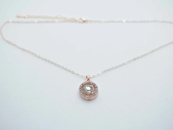 COLLANA BRILLANTE STRASS ORO ROSA