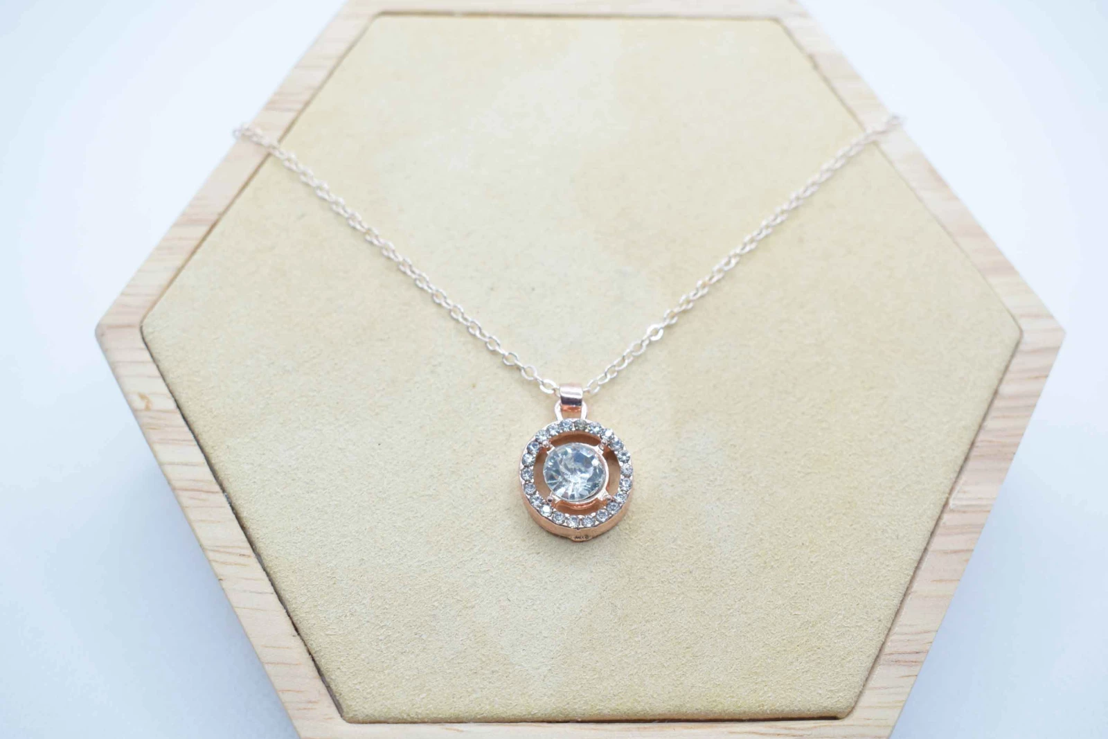 COLLANA BRILLANTE STRASS ORO ROSA