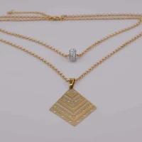 DOPPIA COLLANA ROMBO STRASS ORO