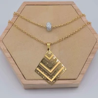 DOPPIA COLLANA ROMBO STRASS ORO