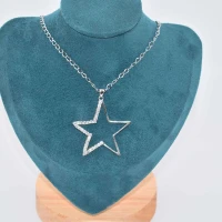 COLLANA STELLA GRANDE STRASS ARGENTO