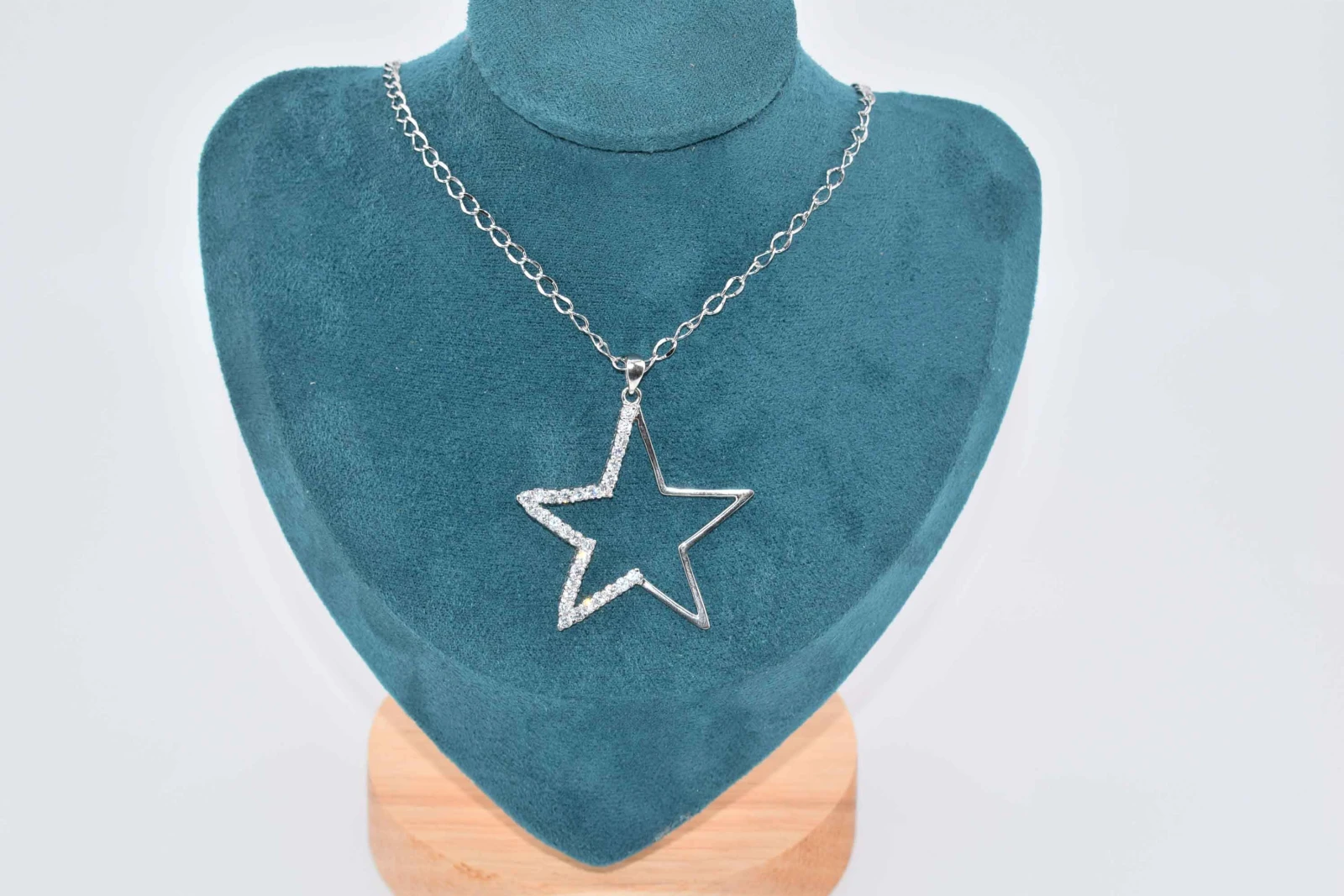COLLANA STELLA GRANDE STRASS ARGENTO