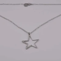 COLLANA STELLA GRANDE STRASS ARGENTO