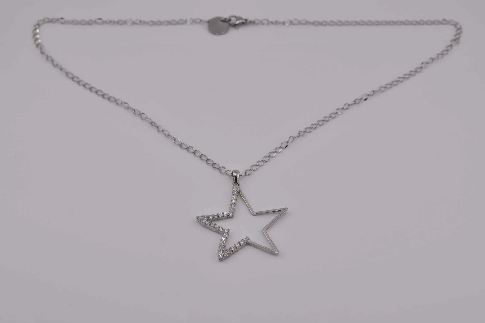 COLLANA STELLA GRANDE STRASS ARGENTO