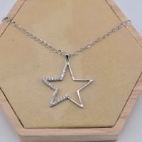 COLLANA STELLA GRANDE STRASS ARGENTO