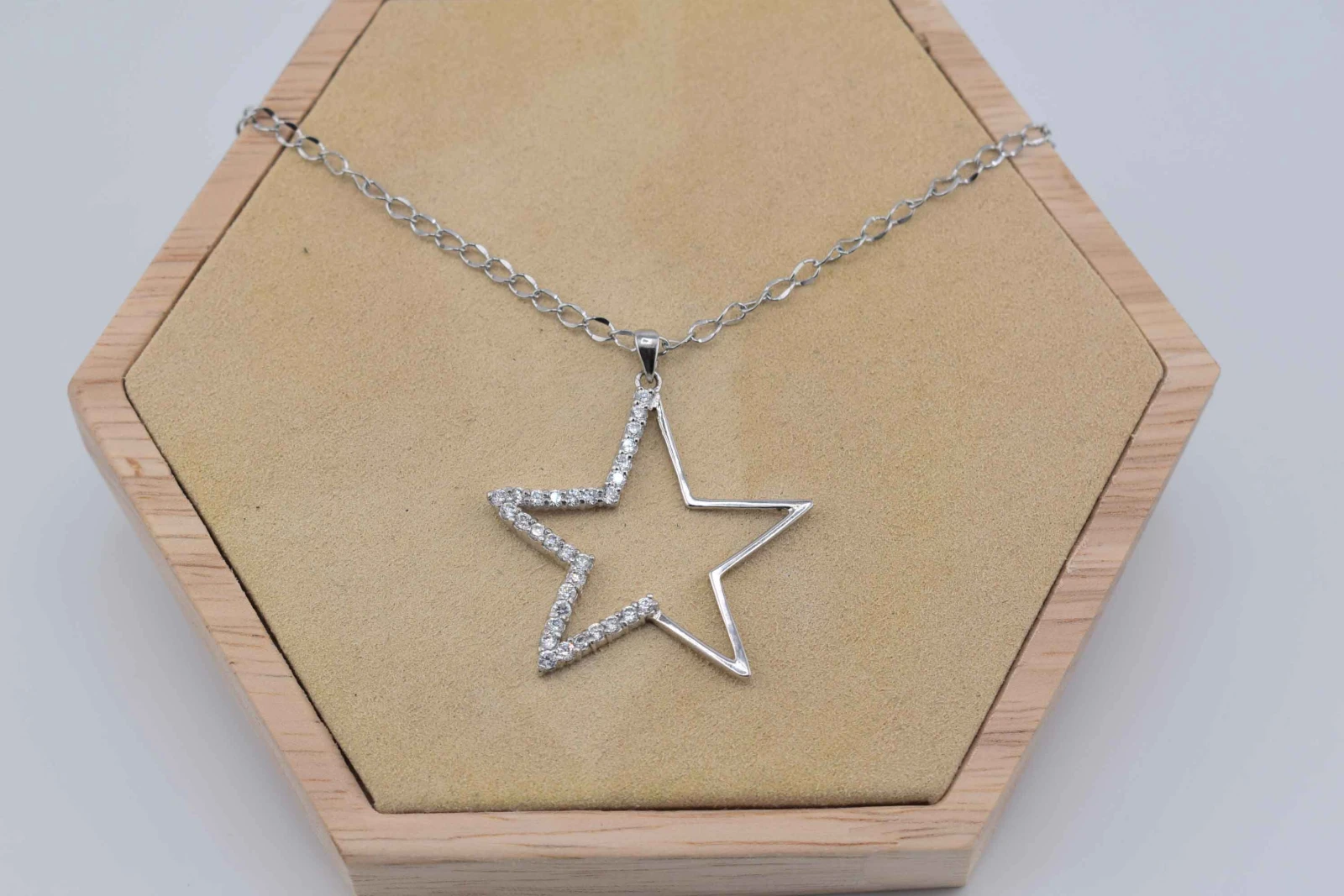 COLLANA STELLA GRANDE STRASS ARGENTO