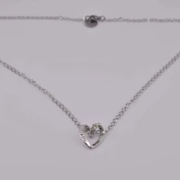 COLLANA CUORE GRANDE STRASS ARGENTO