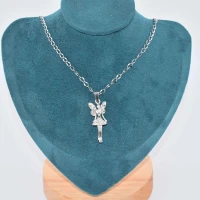 COLLANA FATA GRANDE STRASS ARGENTO