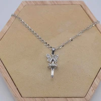 COLLANA FATA GRANDE STRASS ARGENTO