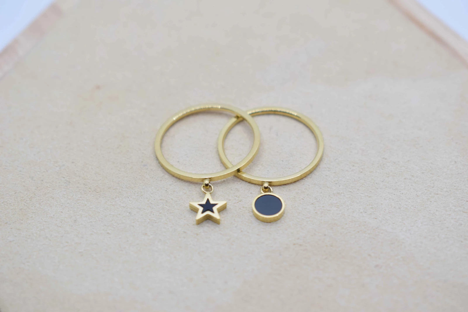 DOPPIO ANELLO ORO GIALLO CON STELLA