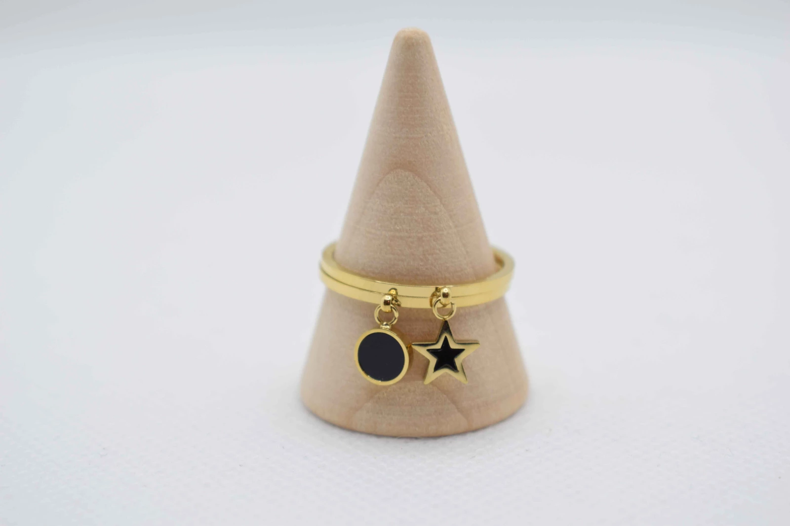 DOPPIO ANELLO ORO GIALLO CON STELLA