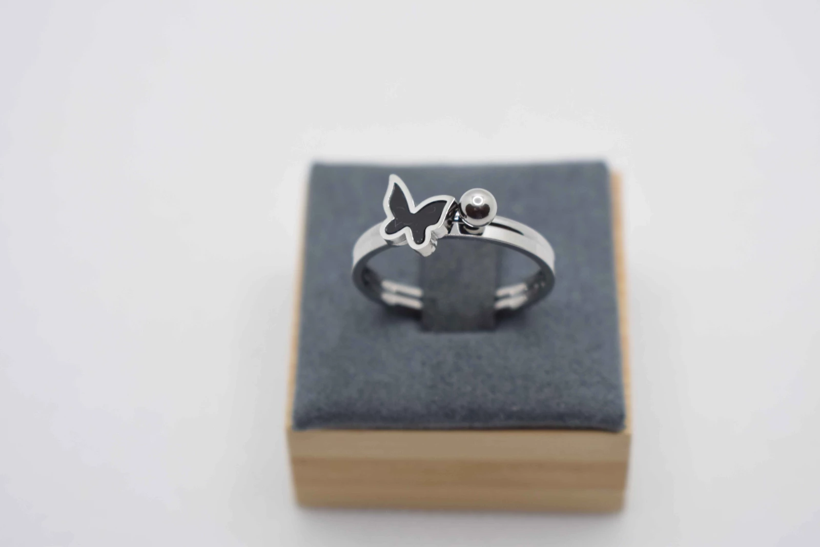 DOPPIO ANELLO ARGENTO CON FARFALLA