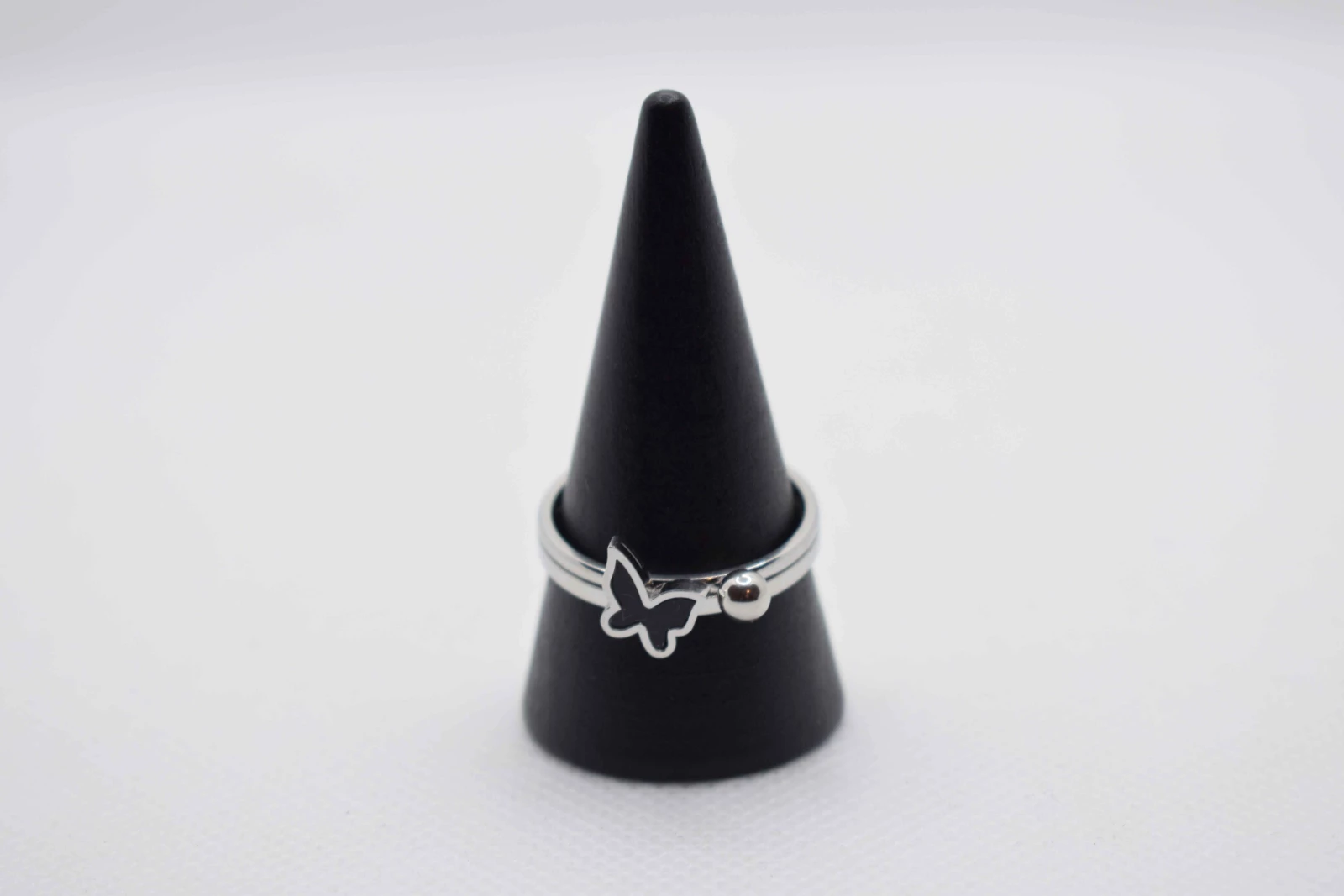 DOPPIO ANELLO ARGENTO CON FARFALLA
