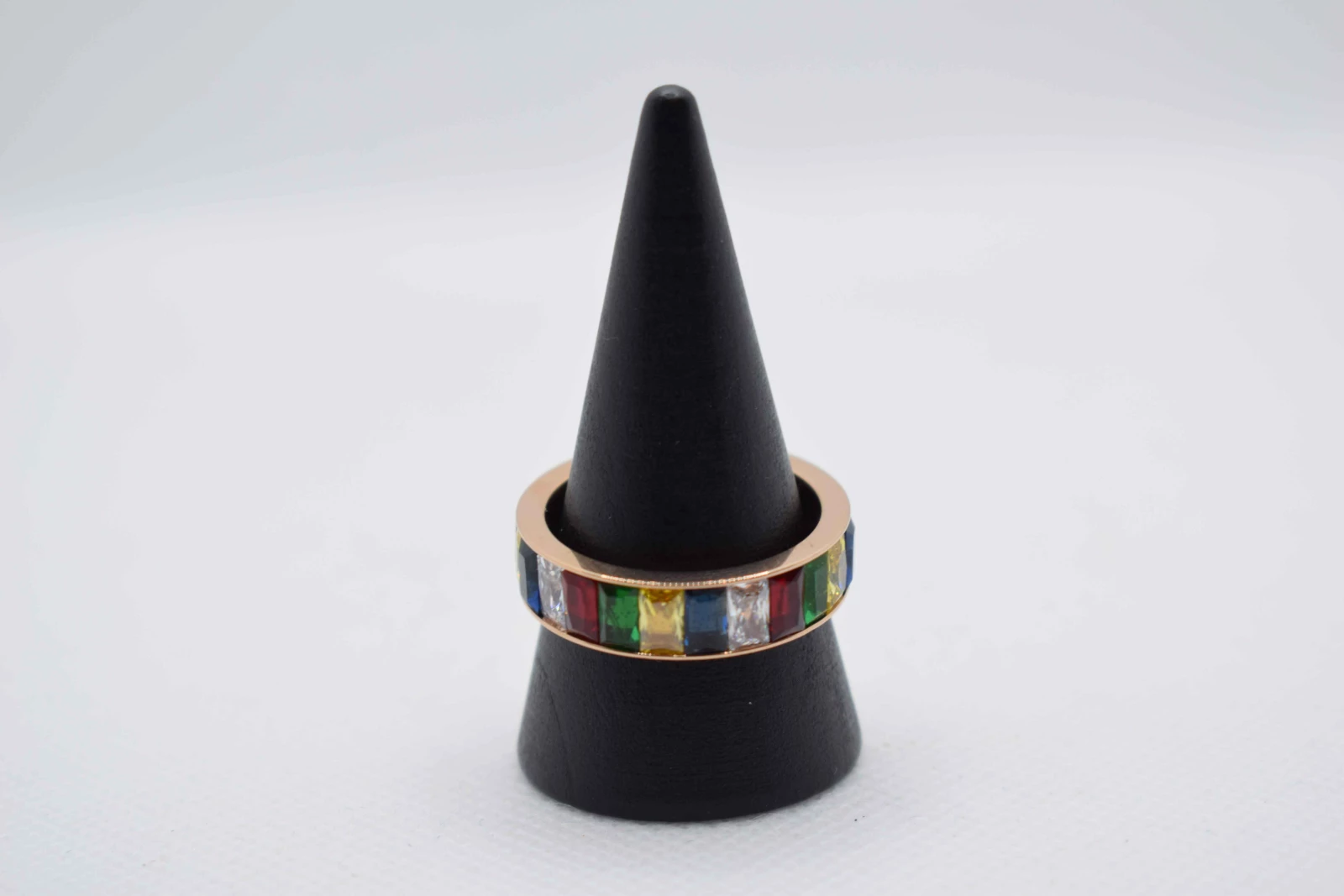 ANELLO ORO ROSA ARCOBALENO