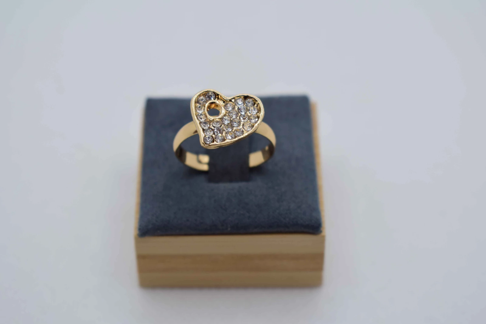 ANELLO ORO CUORE STRASS