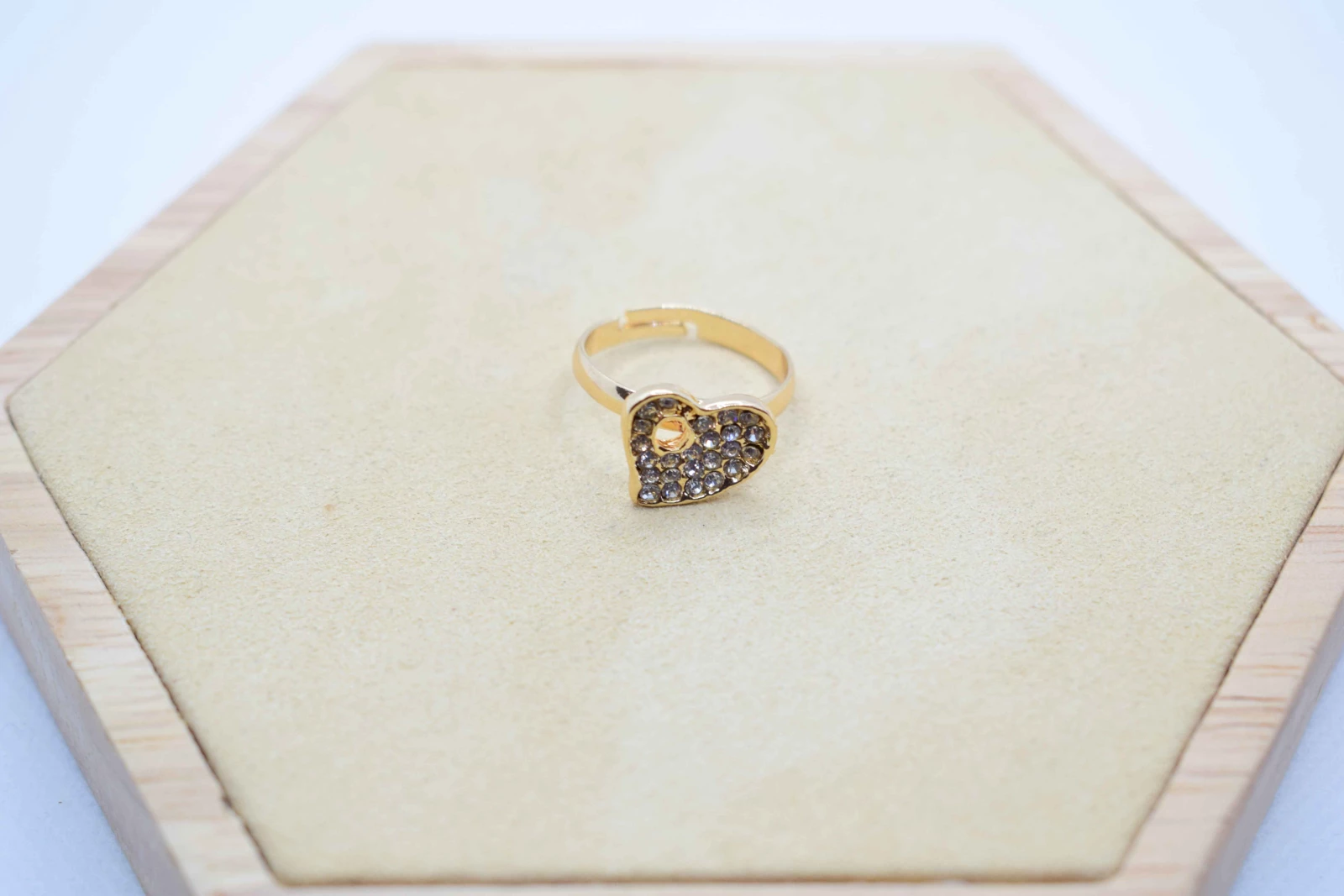 ANELLO ORO CUORE STRASS