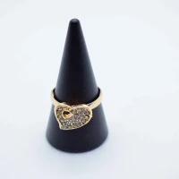 ANELLO ORO CUORE STRASS