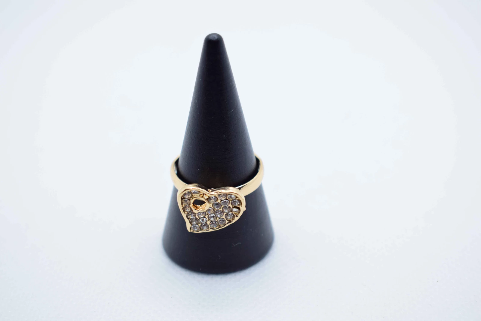 ANELLO ORO CUORE STRASS