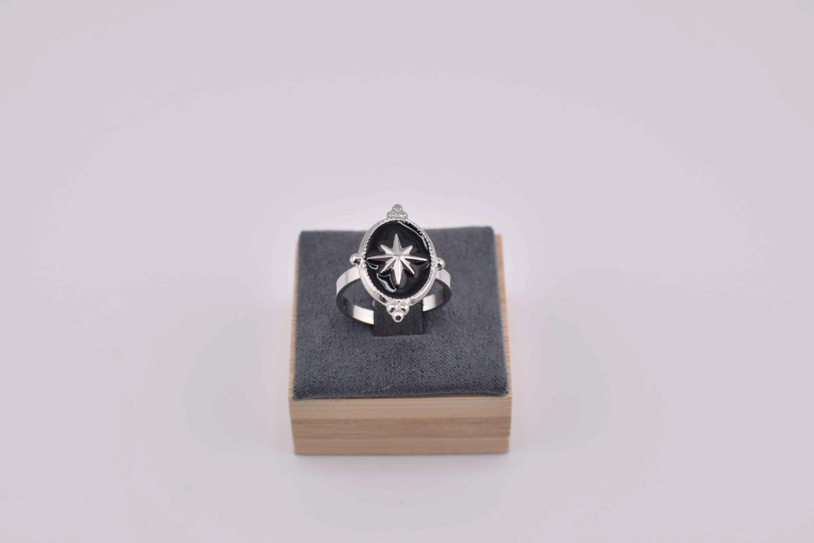 ANELLO STELLA COMETA OVALE ARGENTO