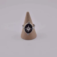 ANELLO STELLA COMETA OVALE ARGENTO