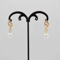 ORECCHINI MONOPERLA STRASS