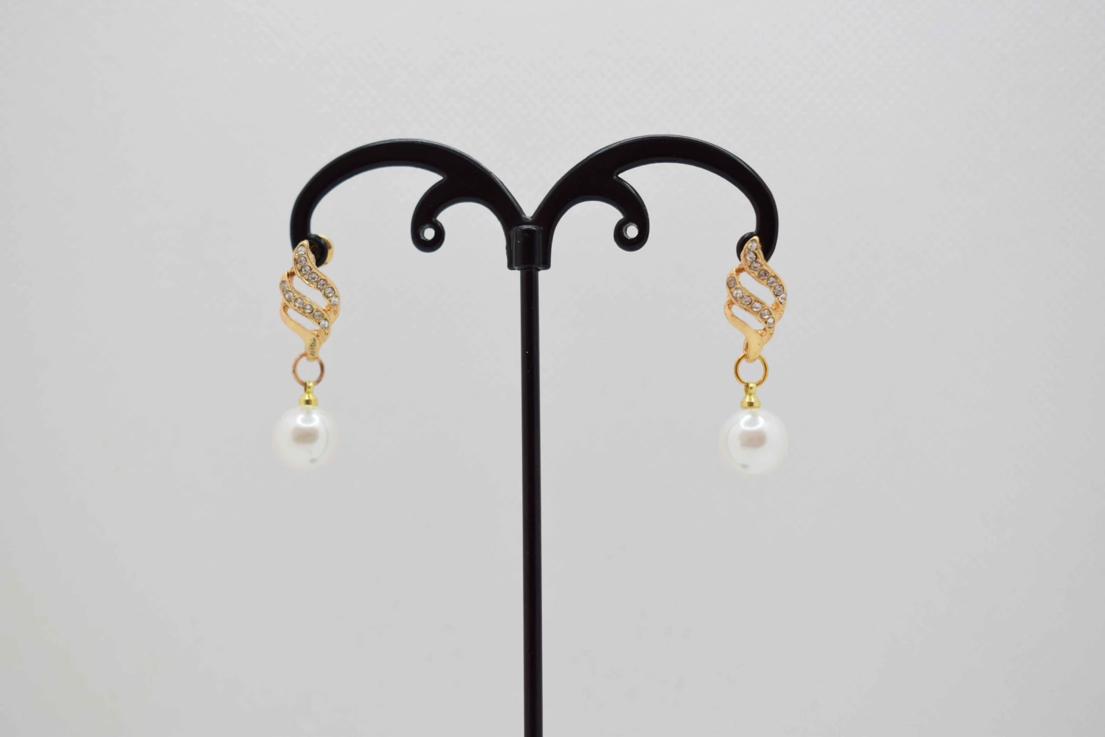 ORECCHINI MONOPERLA STRASS
