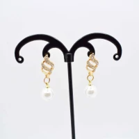 ORECCHINI MONOPERLA STRASS