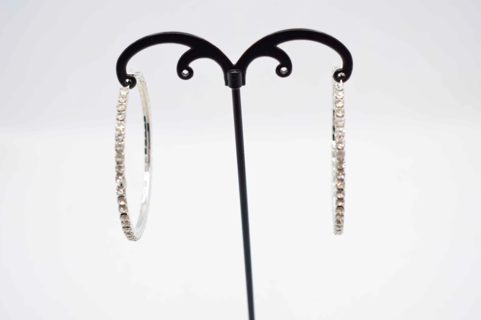 ORECCHINI A CERCHIO ARGENTO STRASS 2