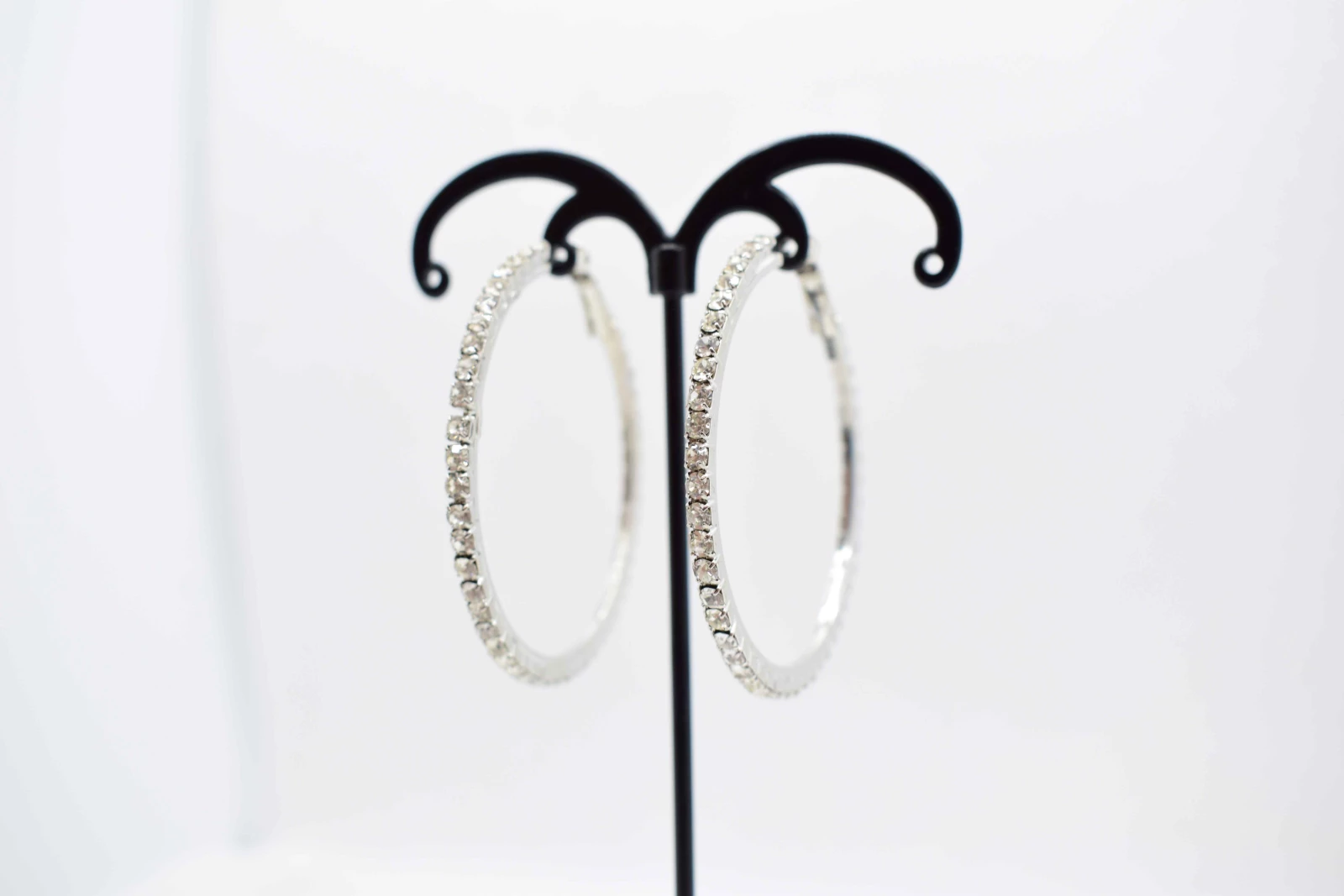 ORECCHINI A CERCHIO ARGENTO STRASS 2