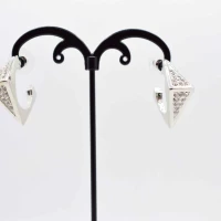 ORECCHINI GEOMETRICI ARGENTO STRASS