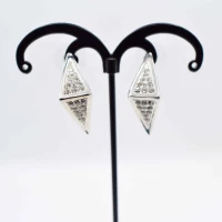 ORECCHINI GEOMETRICI ARGENTO STRASS