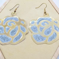 ORECCHINI FIORE ORO AZZURRO