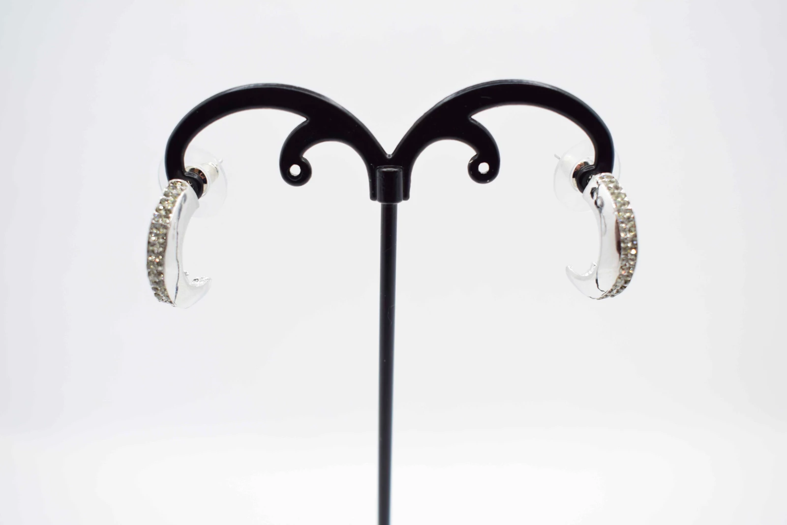 ORECCHINI GEOMETRICI ARGENTO STRASS 2