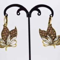 ORECCHINI FARFALLA ORO ANTICO STRASS