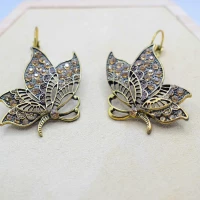 ORECCHINI FARFALLA ORO ANTICO STRASS