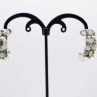ORECCHINI GEOMETRICI ARGENTO STRASS BIANCO
