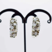 ORECCHINI GEOMETRICI ARGENTO STRASS BIANCO