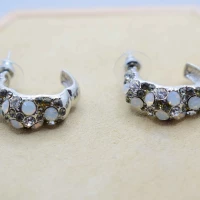 ORECCHINI GEOMETRICI ARGENTO STRASS BIANCO