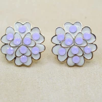 ORECCHINI FIORE ORO STRASS ROSA